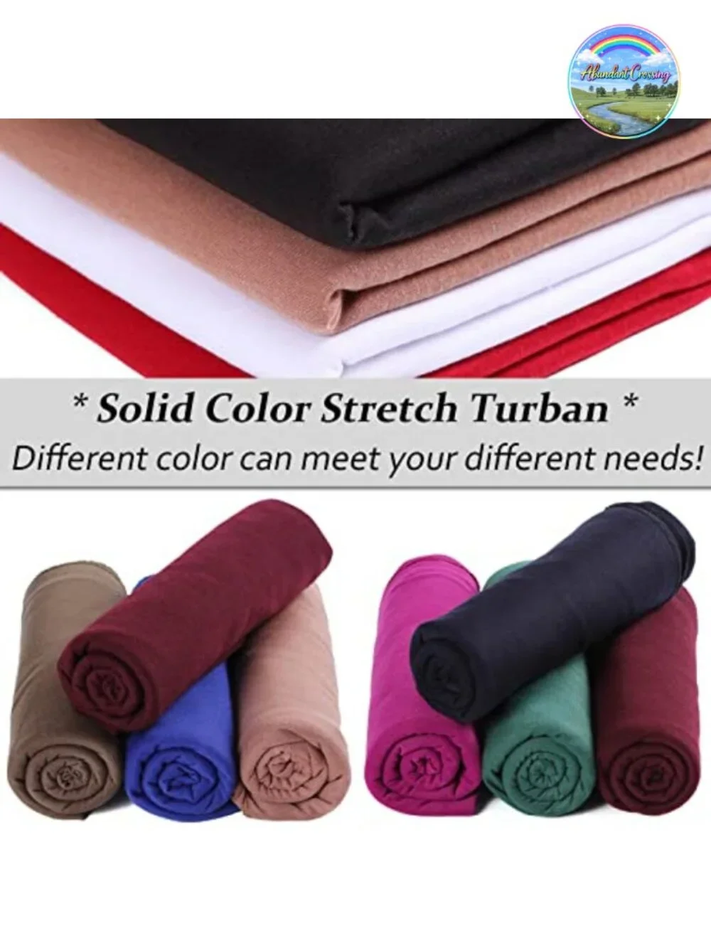 12 Pack Jersey Turban Headwrap Stretch Soft Polyester Head Scarf Headband Hair